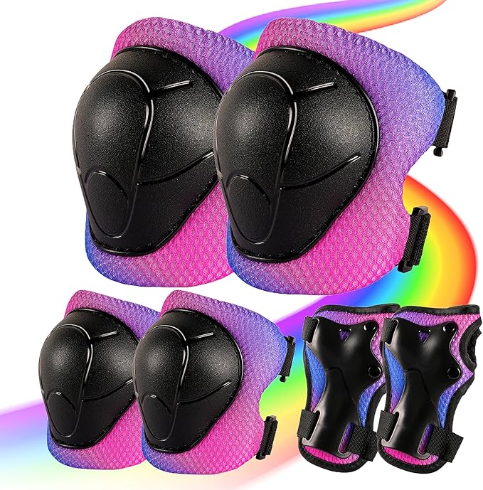 Knee Pads for Kids 3-14 Years Toddler Knee and Elbow Pads with Wrist Guards for Bicycle Scooter Roller Skates Skateboarding