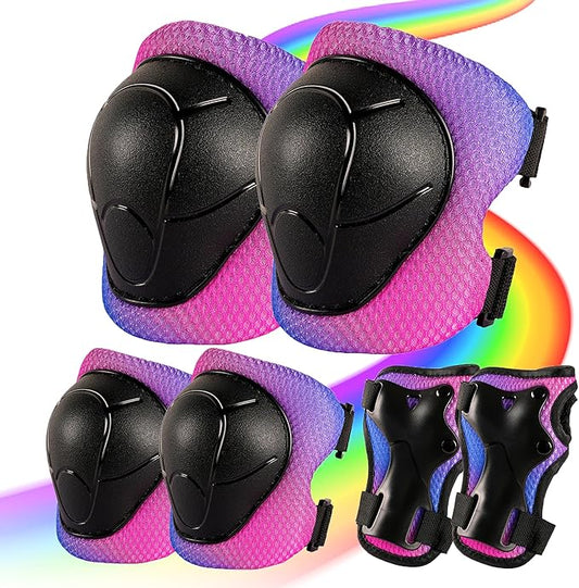 Knee Pads for Kids 3-14 Years Toddler Knee and Elbow Pads with Wrist Guards for Bicycle Scooter Roller Skates Skateboarding