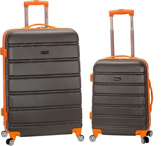 Rockland Melbourne Hardside Expandable Spinner Wheel Luggage, Charcoal, 2 Piece (20"/28")