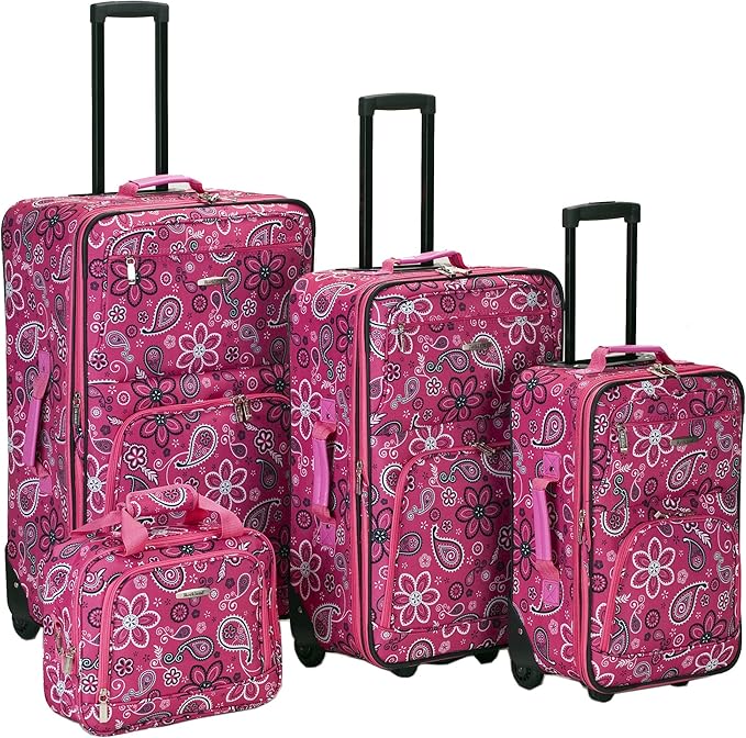 Rockland Impulse 4ピース ソフトサイド 直立型荷物セット、ピンクバンダナ、4点セット (14/19/24/28)