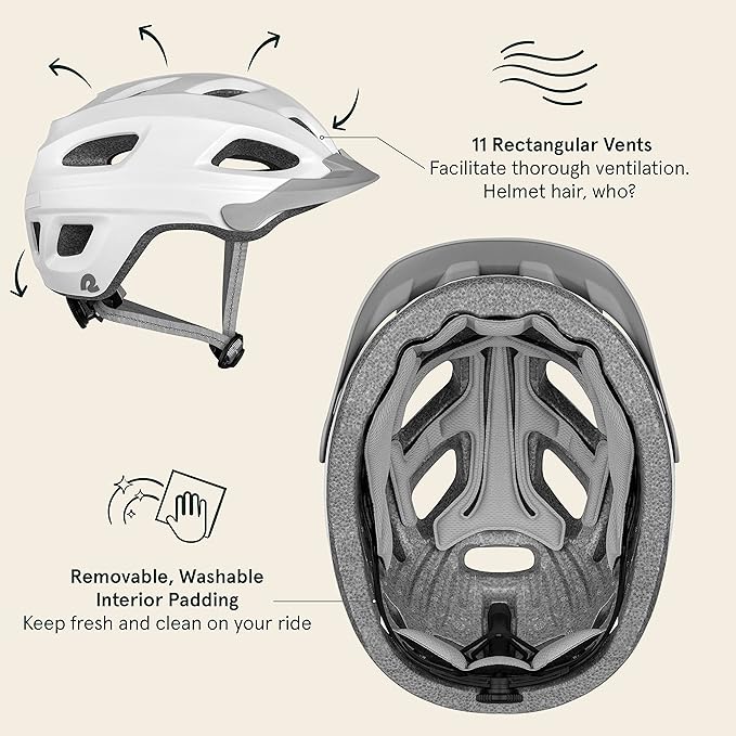 Retrospec Lennon Adult Bike Helmet with LED Safety Light Adjustable Dial & Removable Visor - Adjustable Bicycle Cycling Helmet for Men & Women