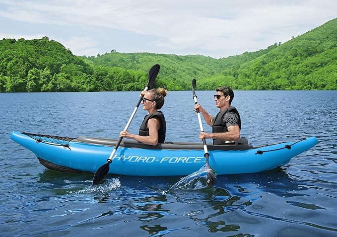Bestway Hydro Force インフレータブルカヤックセット | シート、パドル、ハンドポンプ、収納キャリーバッグ付属 | 大人、子供、家族に最適