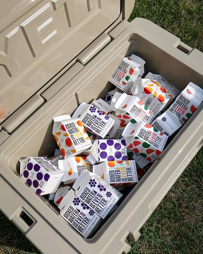 BOXED WATER IS BETTER 8.5 oz. (24 Pack) - Blackberry Flavored, BPA-Free, Refillable Cartons, Sustainable Alternative to Premium Plastic Bottled Water, Mini Water for Kids