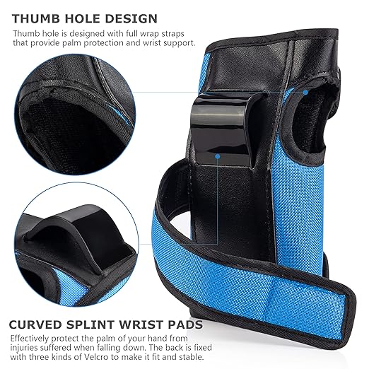 Adult Knee Pads Elbow Pads Wrist Guards for Adult Kids, 6 in 1 Protective Gear Set for Skateboarding Biking Roller Skating Cycling Outdoor Sports (Large)