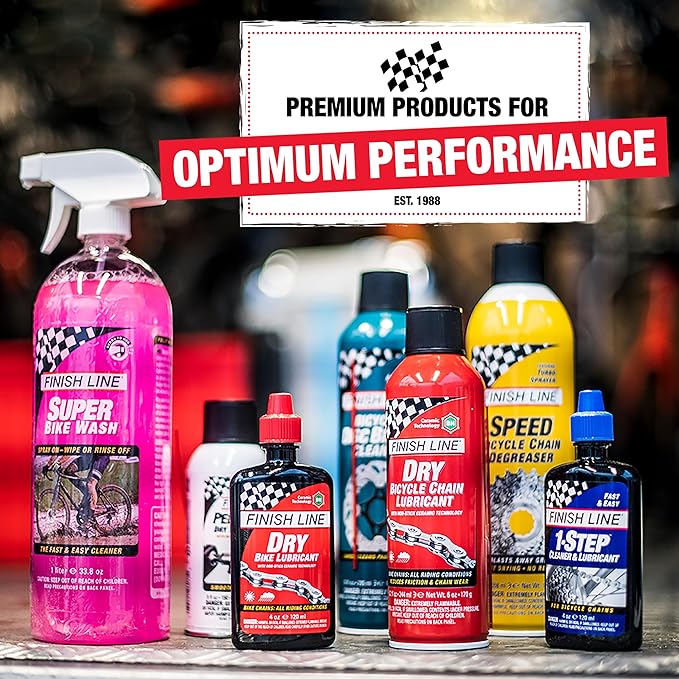 Finish Line Dry Bike Chain Lube – Ceramic Dry-Film Lubricant – Dirt & Dust Resistant