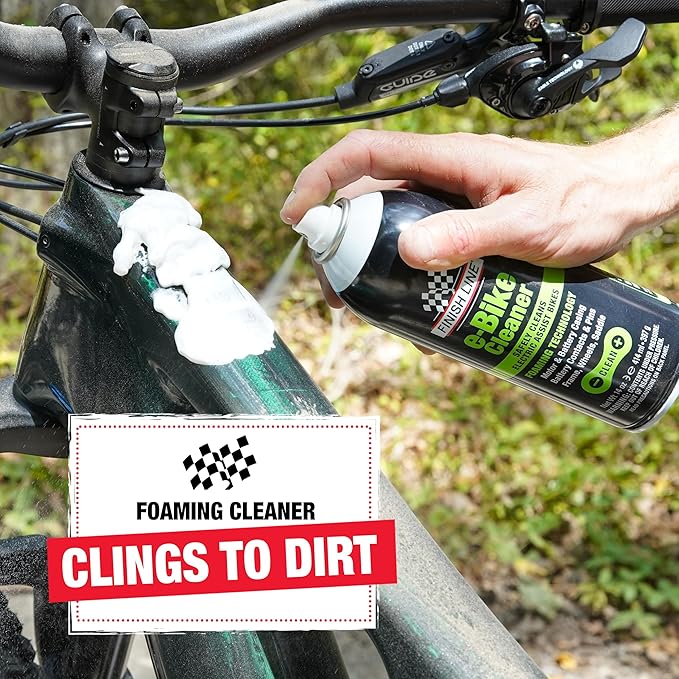 Finish Line E-Bike Cleaning & Lubricant Kit – Complete Electric Bike Maintenance System with Cleaner, Speed Degreaser, and Lubricant – Safe for Electronics and High Torque Drivetrains