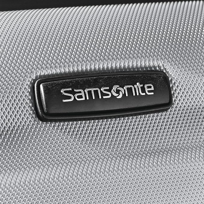 Samsonite Omni PC Hardside Expandable Luggage with Spinner Wheels, Silver, Checked-Medium 24-Inch