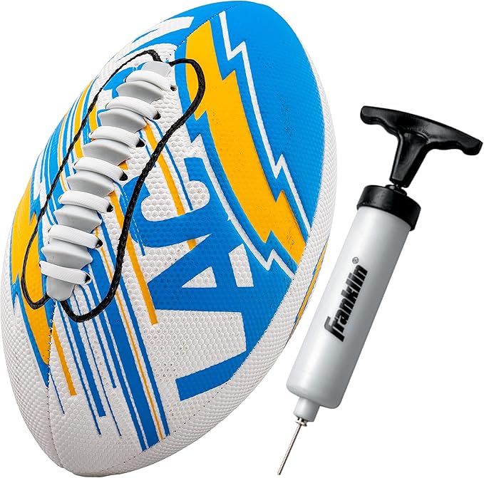 フランクリン・スポーツ NFLチーム ミニフットボール - ユース 8.5インチ NFL公式ライセンスフットボール + 空気入れセット