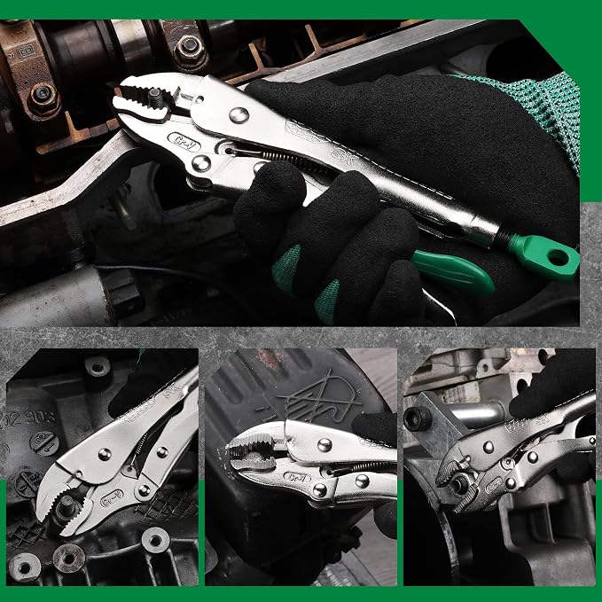 SK 7" Curved Jaw Locking Pliers, Vice Grips, Premium CR-V Steel