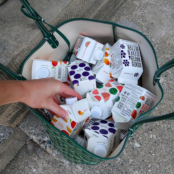 BOXED WATER IS BETTER 8.5 oz. (24 Pack) - Blackberry Flavored, BPA-Free, Refillable Cartons, Sustainable Alternative to Premium Plastic Bottled Water, Mini Water for Kids