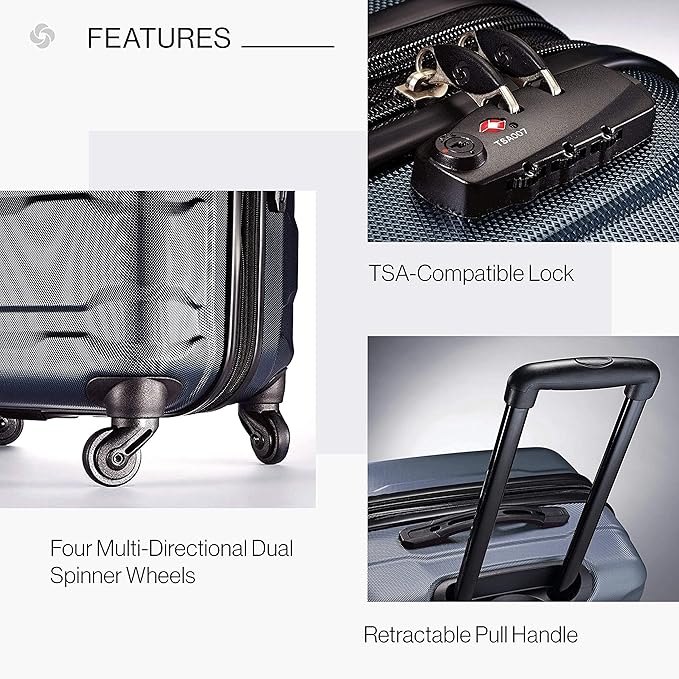 Samsonite Omni PC ハードサイド 拡張可能荷物 スピナーホイール付き、ティール、3点セット (20/24/28)