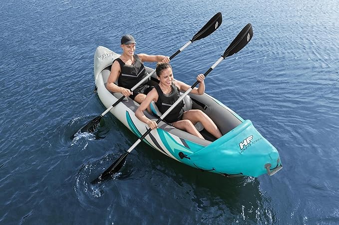 Bestway Hydro Force インフレータブルカヤックセット | シート、パドル、ハンドポンプ、収納キャリーバッグ付属 | 大人、子供、家族に最適