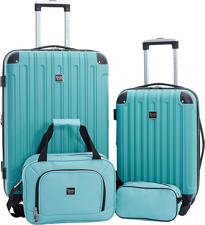 Travelers Club ミッドタウン ハードサイド 4点セット ラゲッジ トラベルセット、エメラルド