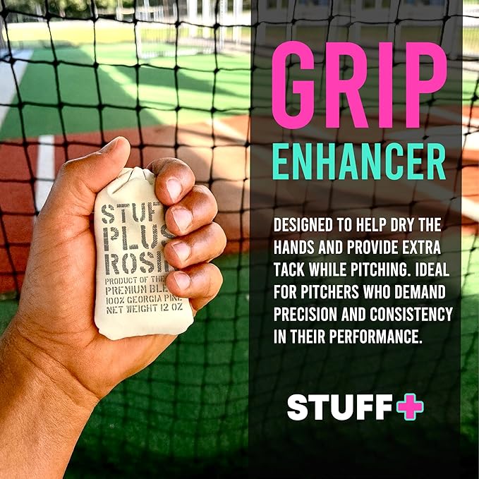 Stuff Plus Rosin Bag | Grip Enhancer | HIGH TACK | Georgia Grown | Rock/Rosin Blend | Baseball ONLY