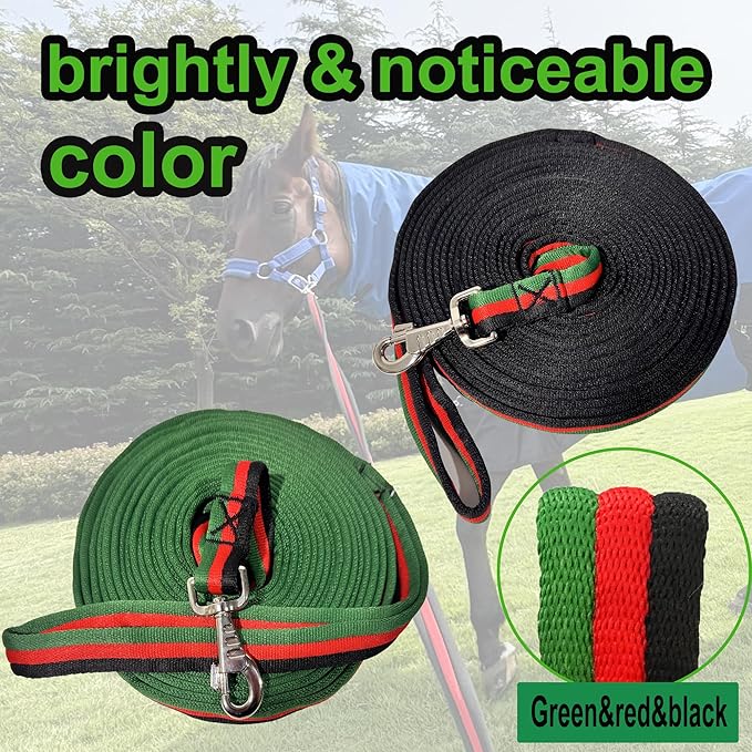 perixir Lunge Line for Horse, Premium Equine Lunge Line with Swivel Bolt Snap for Accurate Equestrian Training, Competition, and Daily Use, 26 ft (8 Meters)