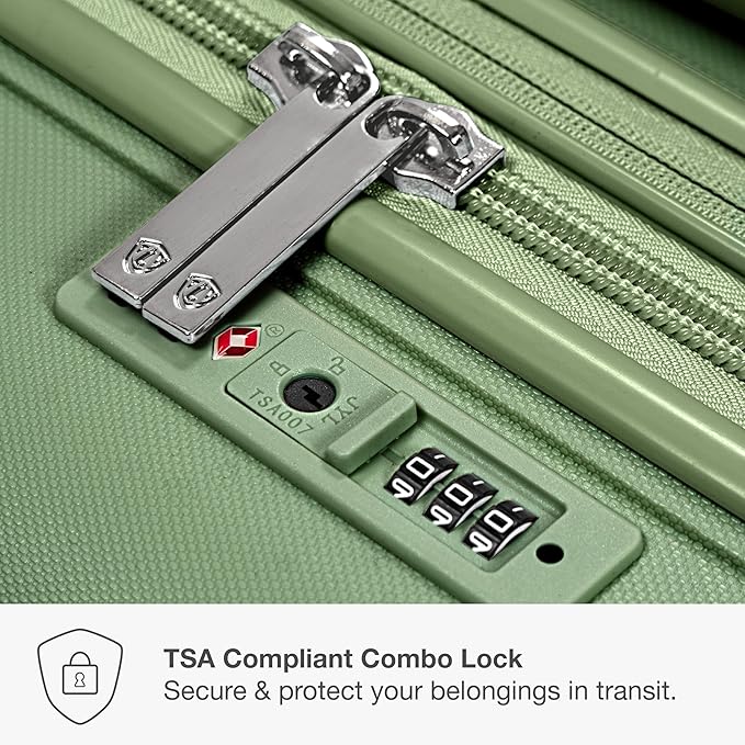 Traveler's Choice Pagosa Hardshell Expandable Luggage with Spinner Wheels, Green, 2-Piece Set (22/26)