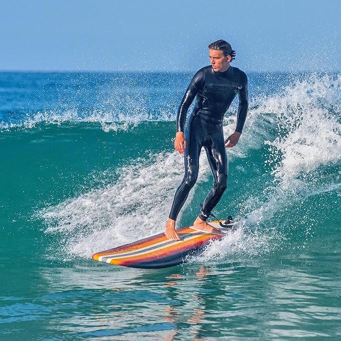 Fender x Wavestorm Collaboration 8ft Surfboard | Graphic top Deck with high Density Slick Bottom | for Kids and Adults | Foam Construction with Accessories | Leg Leash and Fin Set Included