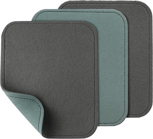 TonGass Leather Bowling Shammy Towel 6.56" x 5.56" – Double-Sided Genuine Leather Bowling Ball Towel Oil Remover, Premium Shammy Pad for Strikes, Durable Bowling Accessories for Practice - 3 Pack