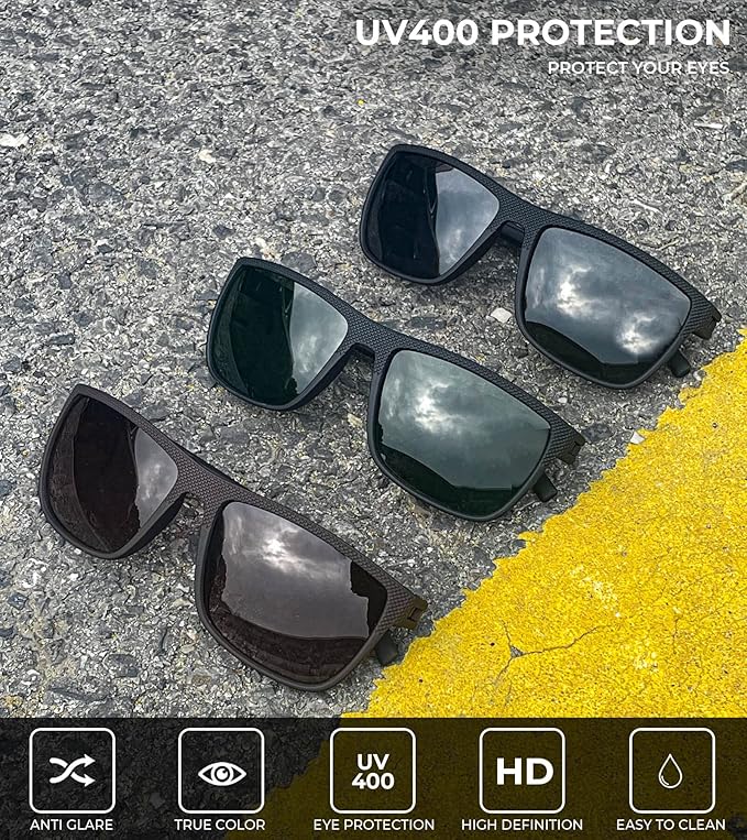 KALIYADI Polarized Sunglasses for Men, Lightweight Sun Glasses with UV Protection for Driving Fishing Golf