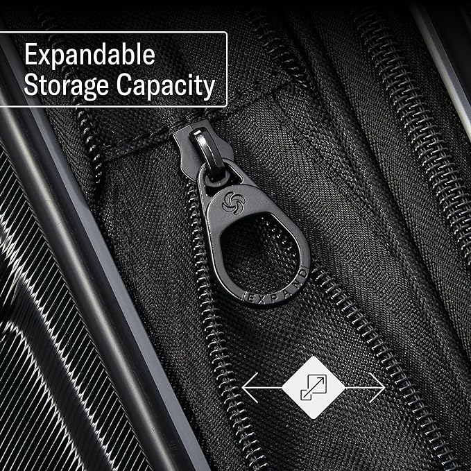 Samsonite Omni 2 Hardside Expandable Luggage with Spinner Wheels, 3-Piece Set (19/24/28), Artic Silver