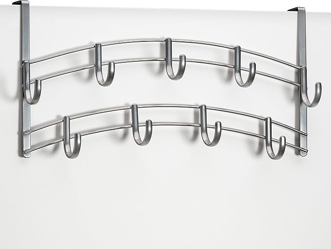 LYNK Professional® Home™ Over The Door Hooks - 9 Hook Over The Door Hanger - Over Door Coat Rack - Hanging Towels or Clothes - Bathroom, Bedroom or Laundry Room - Lifetime Ltd. Warranty – Platinum