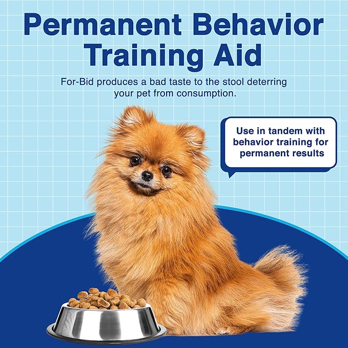 For-Bid Stool Eating Deterrent for Dogs & Cats – Vet-Recommended Coprophagia Deterrent for Dogs for 50+ Years – Effective, Pet Safe, Helps Reduce Odors & Won't Alter Food Taste – Made in The USA