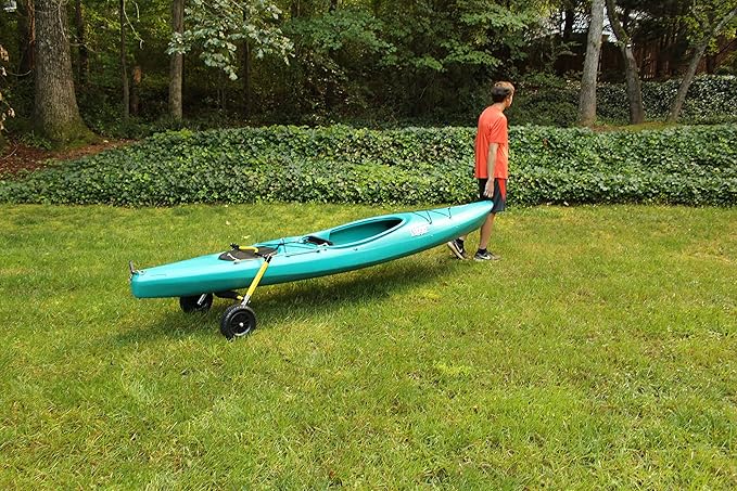 Suspenz Kayak Canoe Transport Cart, Large END Carrier Trolley with Airless Wheels, Yellow (22-8899)