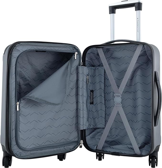Travelers Club Chicago Hardside Expandable Spinner Luggage, Charcoal, 22インチ機内持ち込み可能