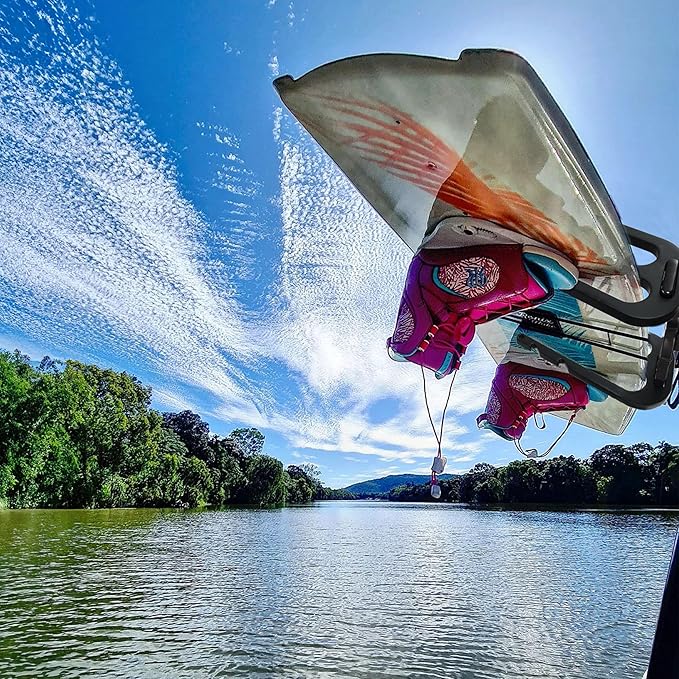 Wakeboard Tower Rack - Black Bat Design, 360° Adjustable, Fits 2.5" Towers, Holds Surfboards, Wakeboards, Boat Flag Holder, Ski Tower Accessories
