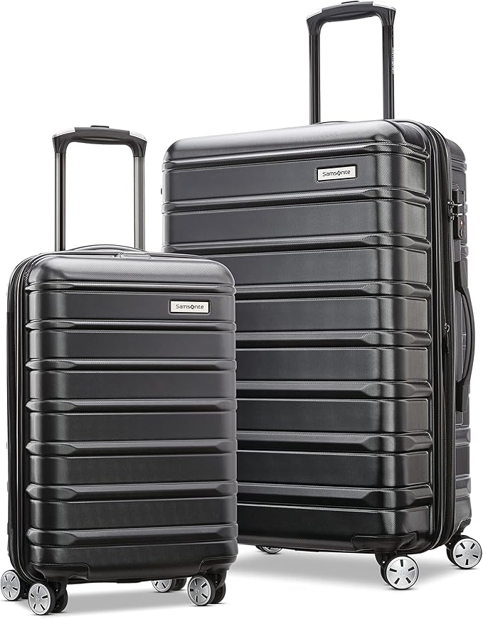 Samsonite Omni 2 ハードサイド 拡張可能 スピナーホイール付きスーツケース 2点セット (19/24), ミッドナイトブラック