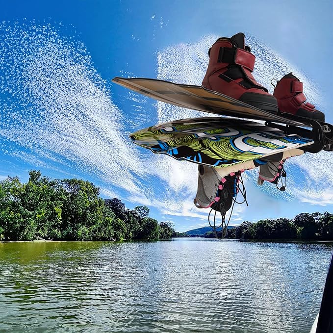 Wakeboard Tower Rack - Black Bat Design, 360° Adjustable, Fits 2.5" Towers, Holds Surfboards, Wakeboards, Boat Flag Holder, Ski Tower Accessories