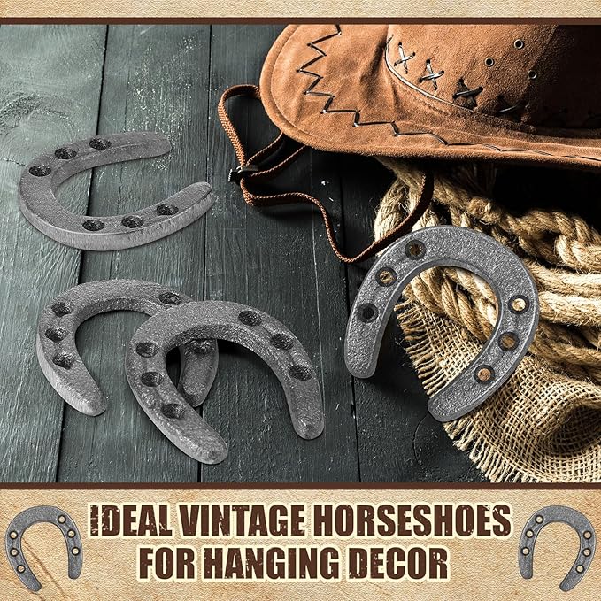 Gisafai 100 Pack Cast Iron Horseshoes for Crafts or Decorations 1.77 x 2 Inch Mini Iron Horseshoes Older Wall Decor Western Theme Table Centerpieces Horseshoe for Good Lucky Party Favor