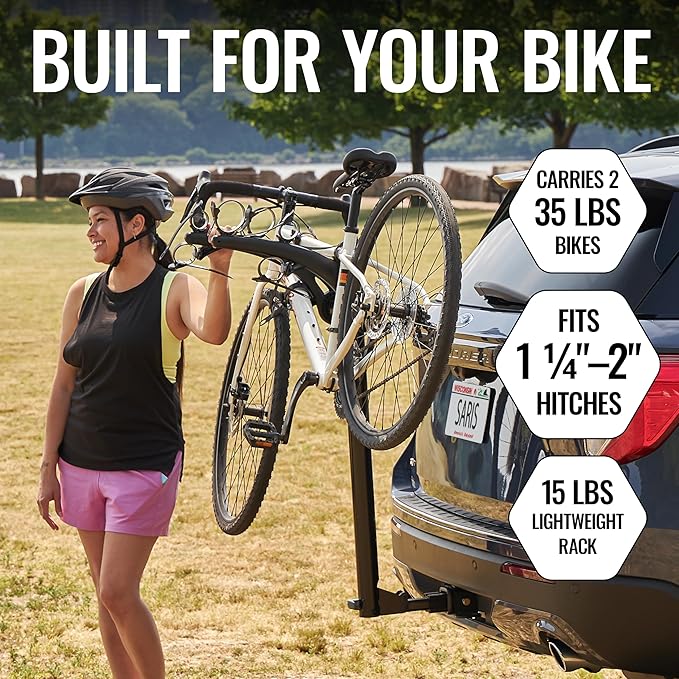 Saris Bones 3-Bike Hitch Rack Bicycle Carrier, with Easy Fold Design and Tilting Base