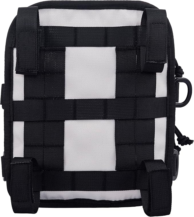Motorcycle Universal Club Style Utility Molle Traveller Bar Handlebar T-Bar Bag Handle Bags, Fit For Harley Dyna Street Bob Softail Sportster, Tool Pouch Trunk Storage Bag, White Sand Pearl