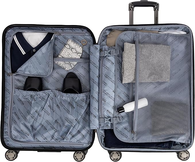 Kenneth Cole REACTION Renegade Luggage 拡張可能 8輪スピナー 軽量 ハードサイド スーツケース、シーフォーム、24インチ チェック済み
