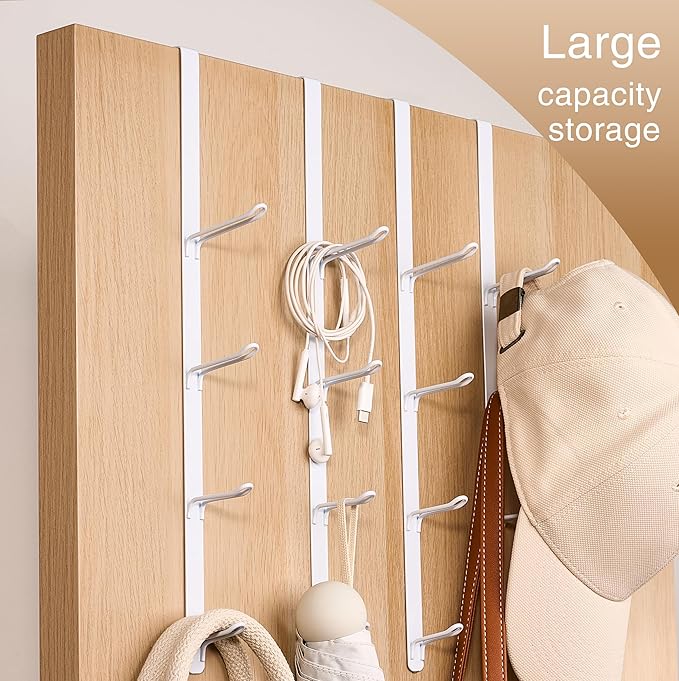 Over Door Towel Hooks: Space-Saving Overdoor Hanger Hook for Towels, Clothes, Coats – Vertical Storage Door Hook Organizer, Heavy-Duty Towel Hook for Bathroom & Closet, White, 3 PCS,for 1.7'' Doors