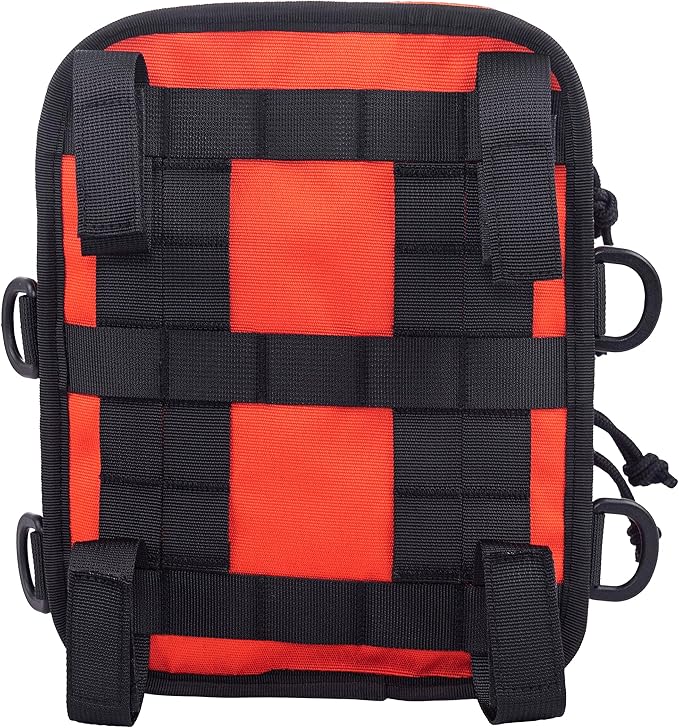 Motorcycle Universal Club Style Utility Molle Traveller Bar Handlebar T-Bar Bag Handle Bags, Fit For Harley Dyna Street Bob FXBB Softail Sportster, Tool Pouch Trunk Storage Bag, Ba-ja Orange