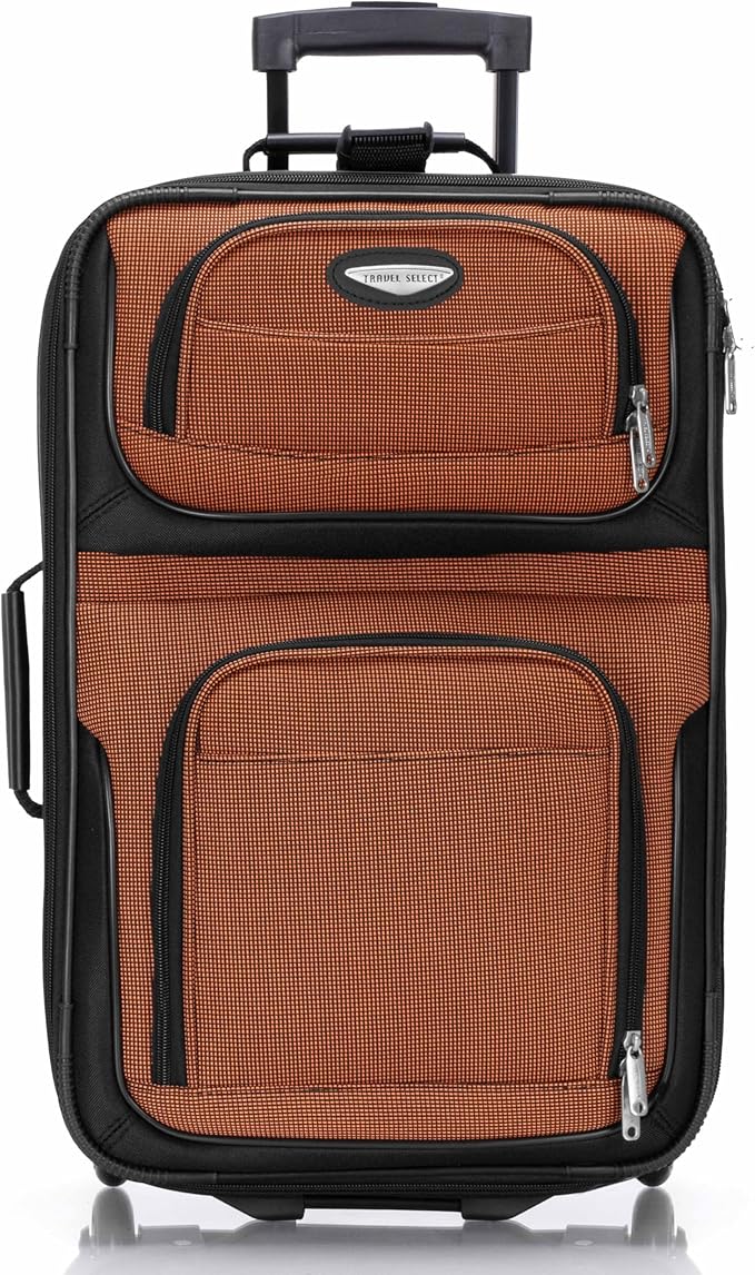 Travel Select Amsterdam ソフトサイド 拡張可能ラゲッジ ローリングホイール付き、オレンジ、2点セット (15/21)