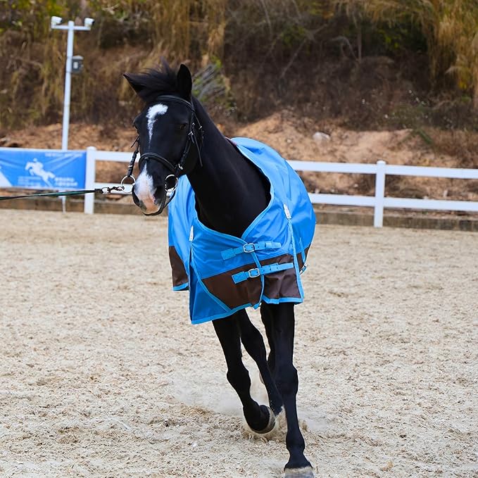 BARN & STABLE 420D Ripstop Lightweight Horse Turnout Sheet, No Fill, Water-Resistant & Breathable Horse Blanket for Spring and Mild Weather, with Anti-Rub Fleece Withers