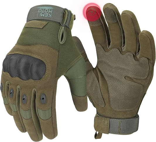 KEMIMOTO Tactical Gloves for Men, Touchscreen Motorcycle Gloves with Hard Shell & Palm Padding for Sports Motorcycle Cycling Tactical Airsoft Paintball Hunting Hiking Camping Climbing