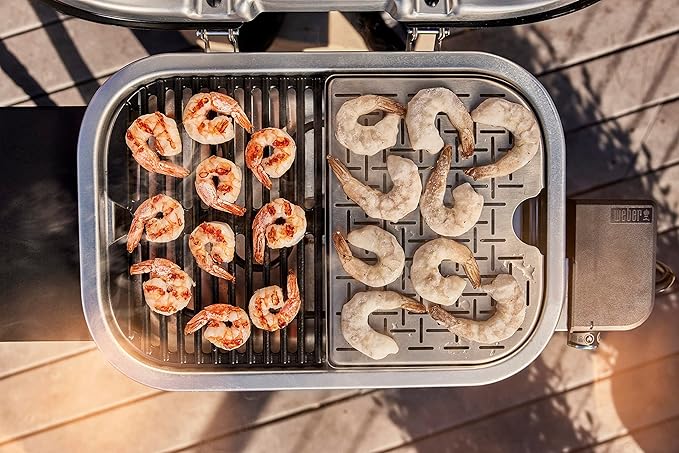 Weber Lumin Compact Outdoor Electric Barbecue Grill, Blue - Great Small Spaces such as Patios, Balconies, and Decks, Portable and Convenient