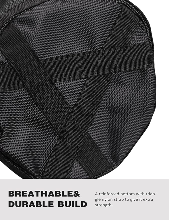 Harrison Howard Horse Muzzle Feed Bag Nylon Mesh Grain Feed Bag with Padded Neck Strap Adjustable Belt Black Large