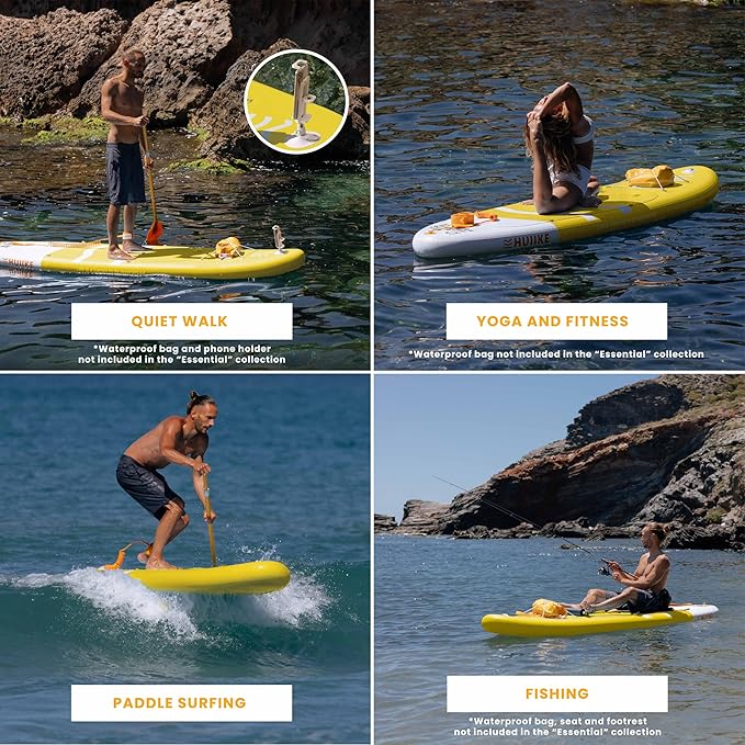 HUIIKE Inflatable Paddle Board for Adults with Accessories Included, Oar, Fins, Pump. Stand Up Paddleboard Great Stability and Resistance. 10’ x 33" x 5.9", Maximum Load 286 lb