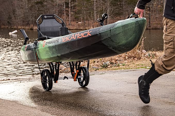 YakAttack Kayak Carts with Adjustable Frame & Wheel Options | All-Terrain, Sand & Solid Tire Variations | Durable Folding Transport System for Kayaks & Canoes | Made in USA