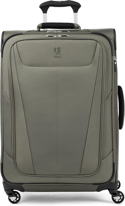 Travelpro Maxlite 5 ソフトサイド 拡張可能荷物 4輪スピナー付き 軽量スーツケース 男女兼用 スレートグリーン チェックイン-M 25インチ