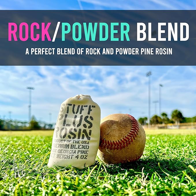 Stuff Plus Rosin Bag | Grip Enhancer | HIGH TACK | Georgia Grown | Rock/Rosin Blend | Baseball ONLY