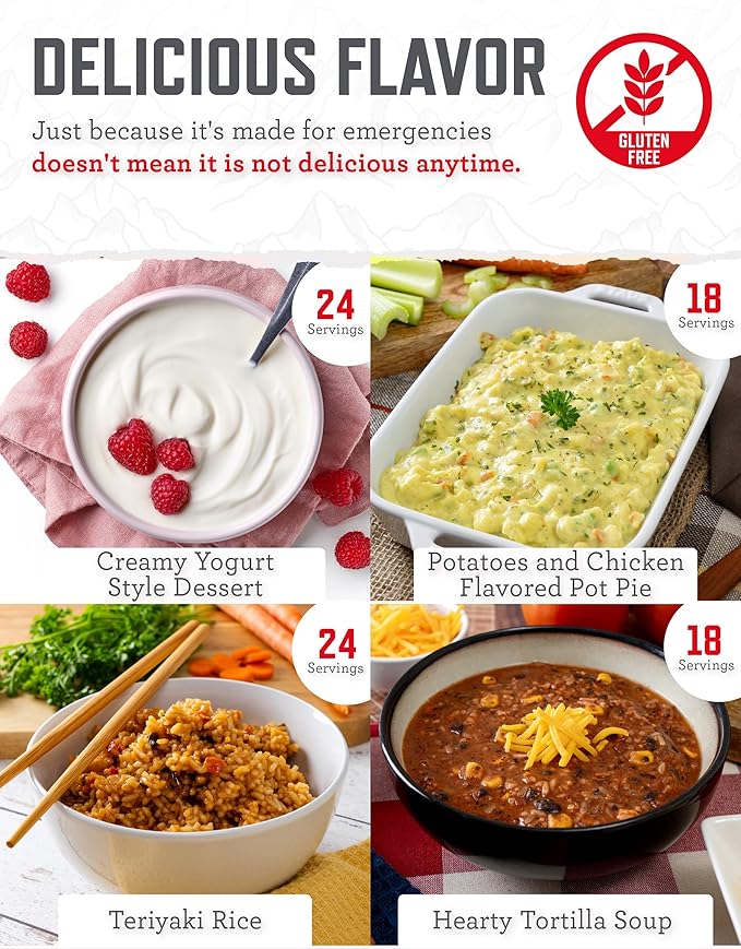 ReadyWise非常食 - グルテンフリー サバイバル食料バケツ 84食分、バックパッキング、キャンプ用品、緊急備蓄用フリーズドライ・乾燥食品、最長25年保存可能