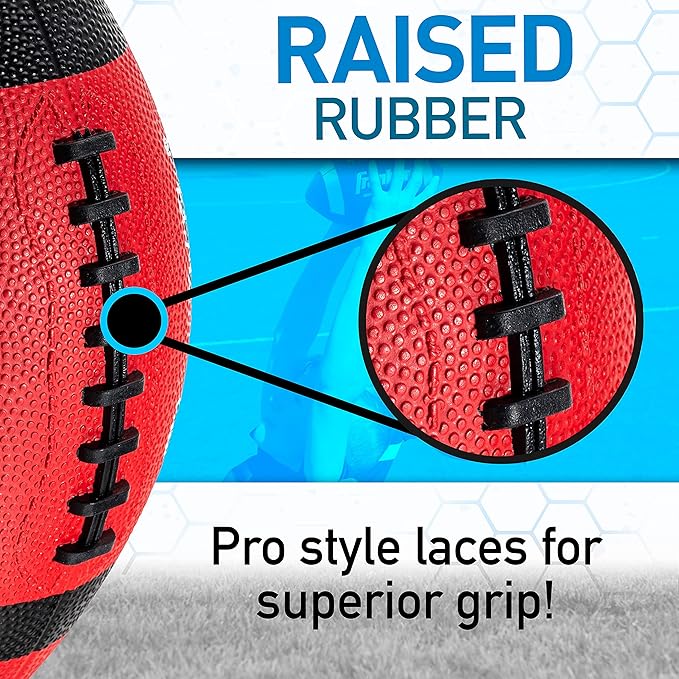 Franklin Sports Kids Junior Grip-Rite Youth Junior Size Rubber Footballs - Peewee Kids Durable Outdoor Footballs - Single & Bulk Packs Available