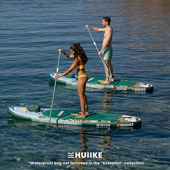 HUIIKE Inflatable Paddle Board for Adults with Accessories Included, Oar, Fins, Pump. Stand Up Paddleboard Great Stability and Resistance. 10’ x 33" x 5.9", Maximum Load 286 lb