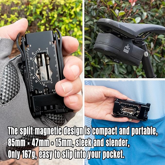 23-in-1 Bicycle Repair Tool Set, Portable Magnetic Multifunctional Tool – Includes Tire Levers, Chain Cutter, 4/5/6/8 mm Hex Wrenches,T25 Box Spanner, and Spoke Wrenches (23 in 1)